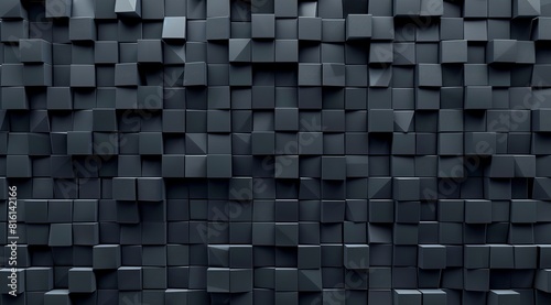This abstract wallpaper features a pattern of 3D black cubes on a uniform background, a potentially best-seller in minimalist design