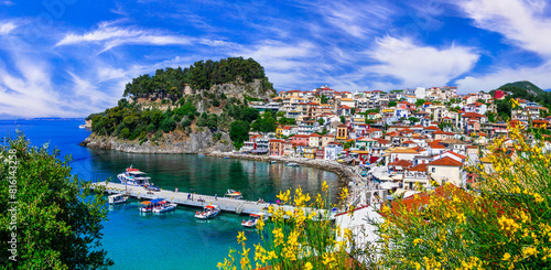 Beautiful colorful towns of Greece - Parga. Popular for summer vacations, Epirus. Greek holidays