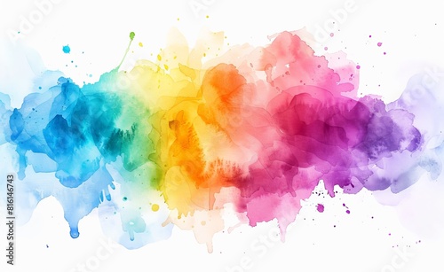 A vibrant spread of watercolor splashes offers an abstract, best-seller potential as a background or wallpaper with colorful, artistic flair