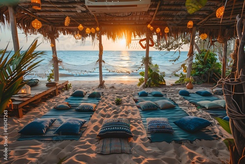 Private beach yoga retreat with a holistic wellness coach