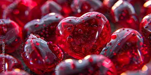 Heartfelt Affection: Vibrant Red Heart Backgrounds for Love-themed Creations"