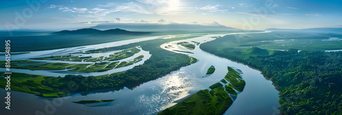 Panoramic View of the Majestic World's Longest River: A Testament of Nature's Unending Beauty and Endurance