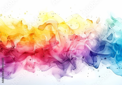 The image captures a fluid dance of multicolored smoke, exhibiting vibrant and dreamy visual effects