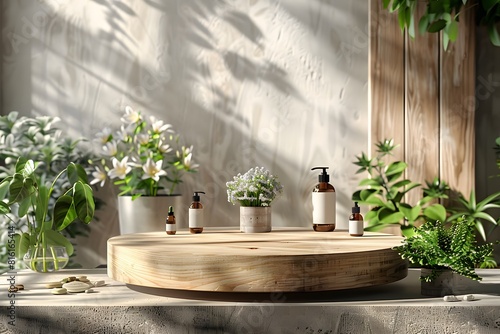 Several bottles of essential oils on a wooden tray