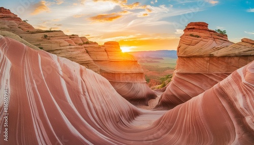 valley sunset at famous antelope canyon arizona america near grand canyon beauty of nature and travel concept