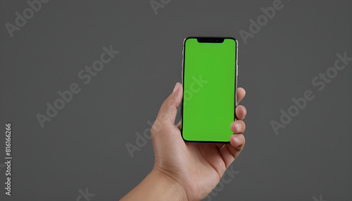 holding a mobile phone phone green screen 