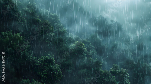 background forest landscape rain