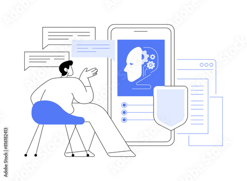 AI-Backed Customer Support abstract concept vector illustration.