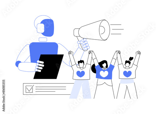 AI-Analyzed Advocacy Campaigns abstract concept vector illustration.