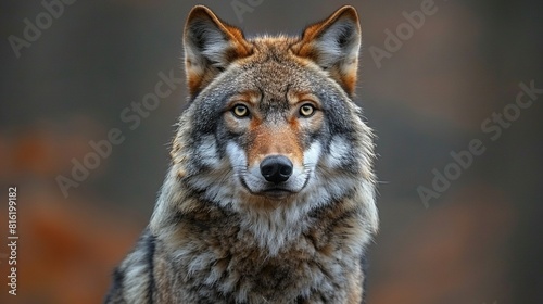  Wolf's Face Close-Up with Blurred Background