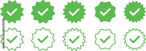 Set of Verified badge symbol collection. Profile verified badge. Guaranteed signs. Vector Illustration.