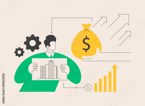 Building investment abstract concept vector illustration.