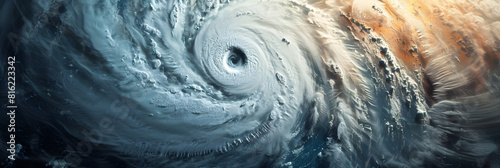 Aerial View of a Formidable Waterbound Hurricane Approaching Land