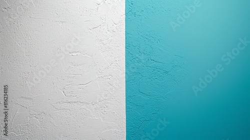 Blue and White Wall With Two Different Colors