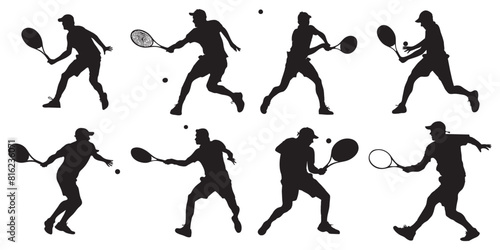Tennis Player Silhouettes Set