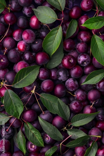 Blackthorn berry texture background, Prunus spinosa fruits pattern, many sloe berries mockup, sloeberry banner