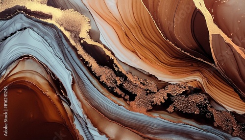 abstract coffee brown liquid fluid fancy marble background alcohol ink fluid art kintsugi liquid marble