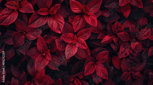 Plant s texture in a crimson hue