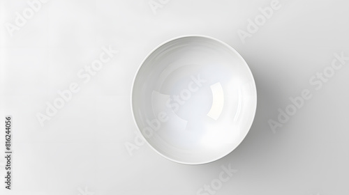 Empty white bowl isolated on white background top view : Generative AI