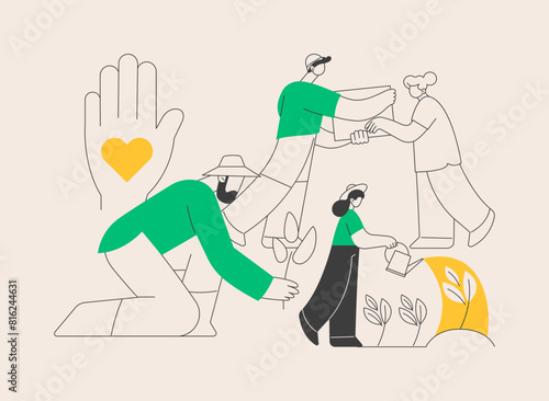 Social participation abstract concept vector illustration.