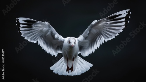 Flying Chinese black headed gull