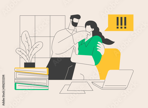 Sexual harassment abstract concept vector illustration.