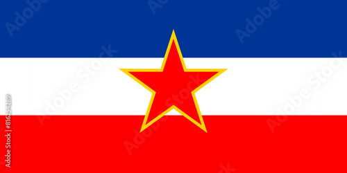 Flag of Yugoslavia with red star