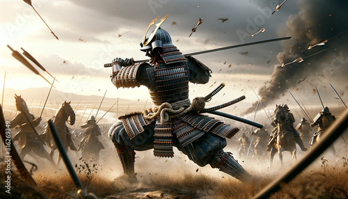 Epic Samurai Battle in Ancient Japan「古代日本の壮大な侍の戦い」