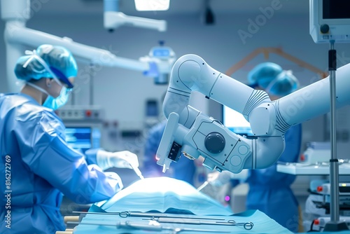 doctor performs surgery using robotic technology