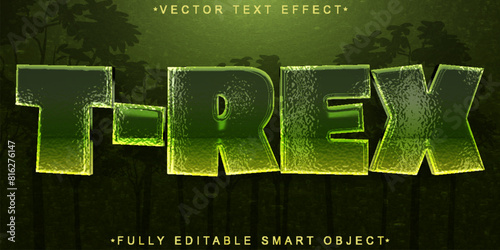 Green T-Rex Vector Fully Editable Smart Object Text Effect
