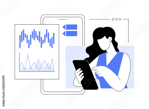 Stock trading app isolated cartoon vector illustrations.