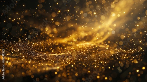 Golden sparks dancing around an invisible force transforming massless objects into substantial matter.