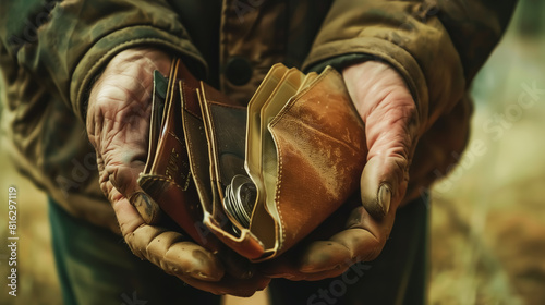 empty wallet without money, poor and poverty, broke and bankruptcy, economy recession, finance crisis