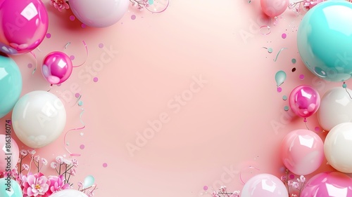 Party balloons background in varied themes. Perfect for birthdays, celebrations and joyful occasions.