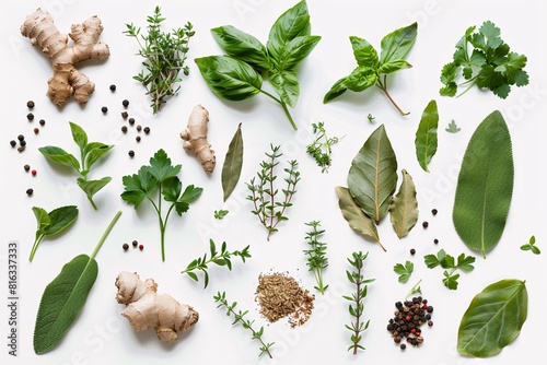 A Collection of Fresh Herbs and Spices
