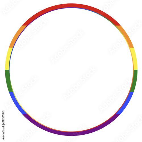 Round rainbow frame gay pride