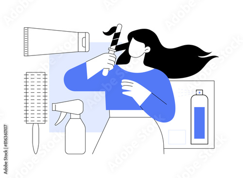 Hairstyling isolated cartoon vector illustrations.