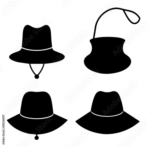 Femal hat vector art illustration black color