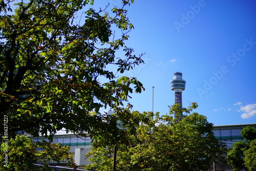 横浜のマリンタワーが見えた。港の見える丘公園を散歩。2023年夏休みのお出かけ。