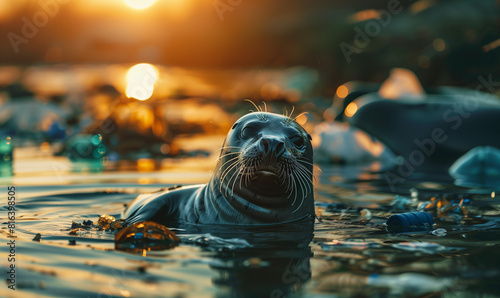 Seal and Plastic Bag – Ocean Pollution Crisis