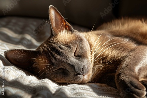 Burmese, Cat, Curled up in a sunbeam