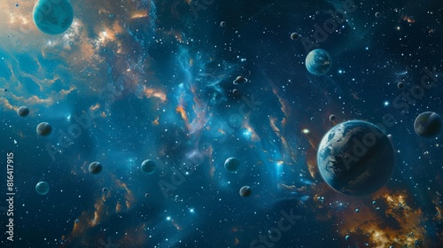 Celestial Dreams: Background Design with Planets
