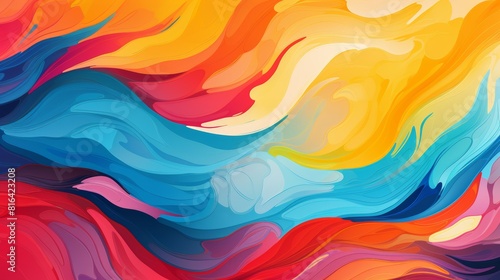 The image is an abstract painting,abstract colorful background with waves