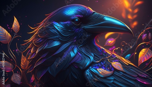 Crow birds , photorealistic, detailed, colorful, high-contrast, crow birds 