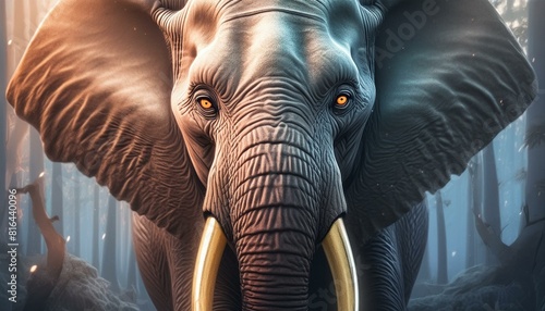 A big dangerous african elephant 