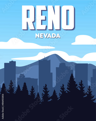 reno nevada with beautiful sky views