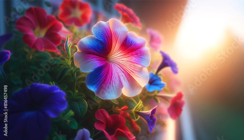 Vibrant Petunia in Full Bloom - generated by AI