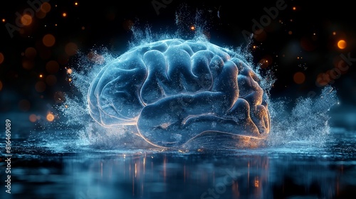 A dynamic 3D rendering of a brain composed of translucent layers and geometric shapes, symbolizing the multifaceted nature of intelligence and innovation