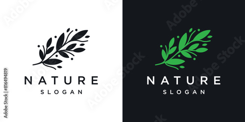 Leaf Logo Design Template inspiration. Elegant leaf icon vector