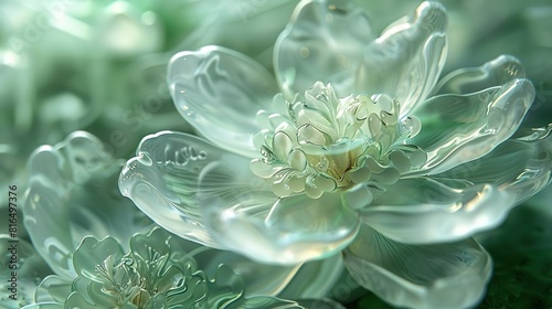 Flowers carved in jade